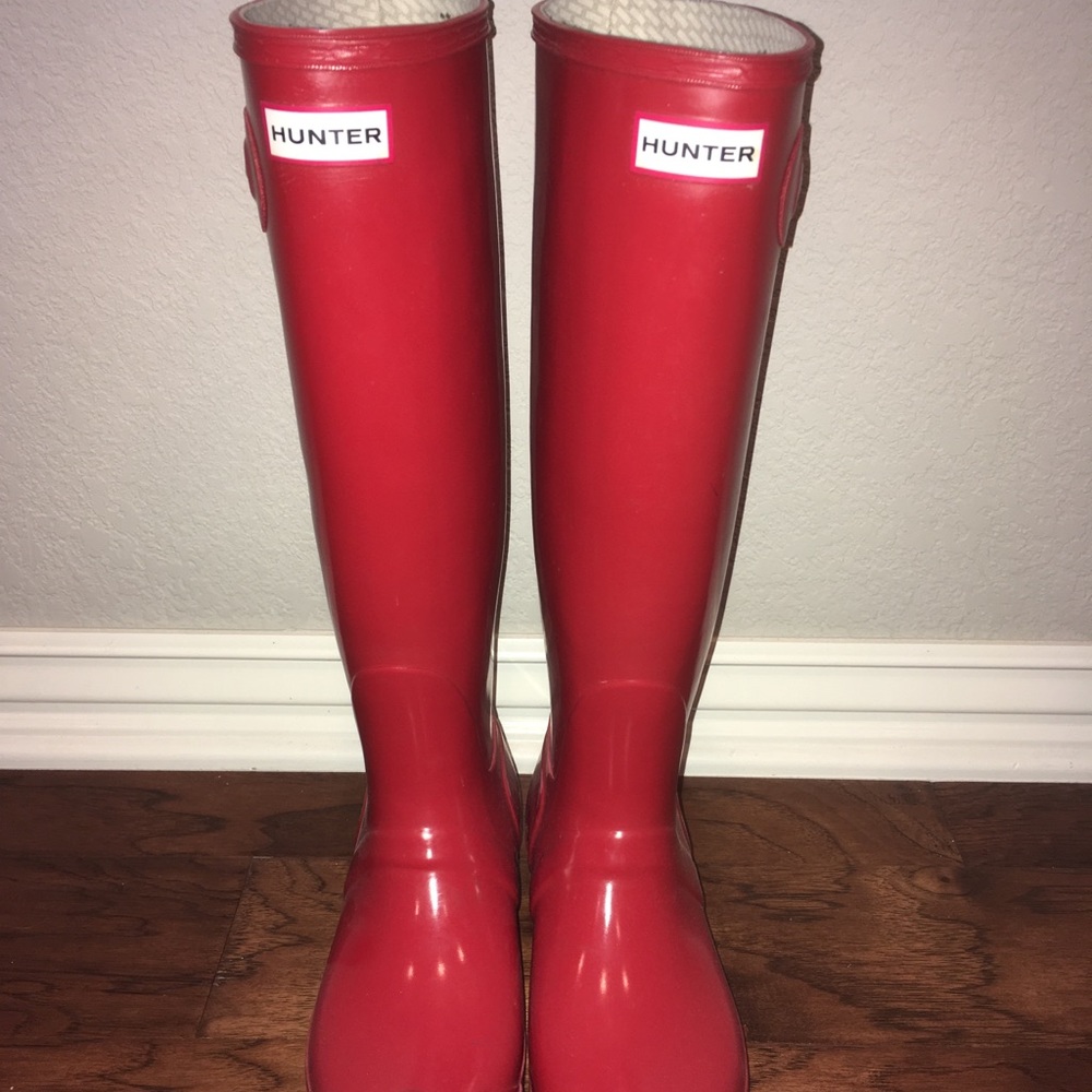 Red Hunter boots